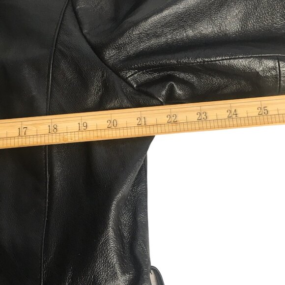 Worthington Jacket Womens XL Black Leather Zip Front Burgundy Lined Classic - Picture 15 of 16